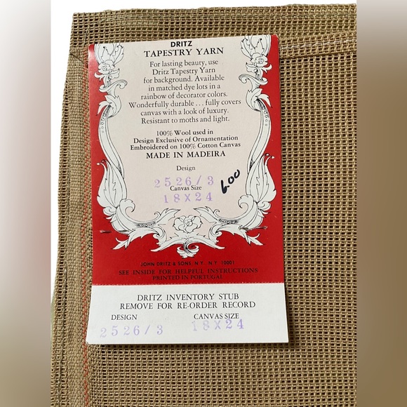 Butterflies And Roses PreWorked VTG NOS Dritz 2525/3 Needlepoint Madeira 18 X 24 - Picture 5 of 5